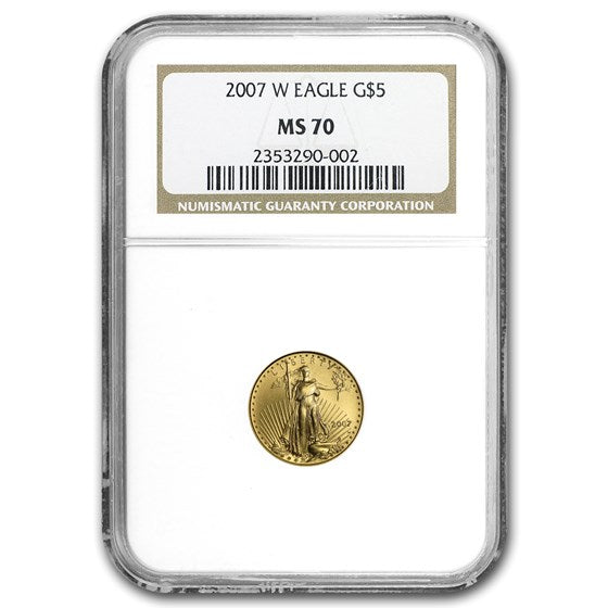 2007-W 1/10 oz Burnished American Gold Eagle MS-70 NGC