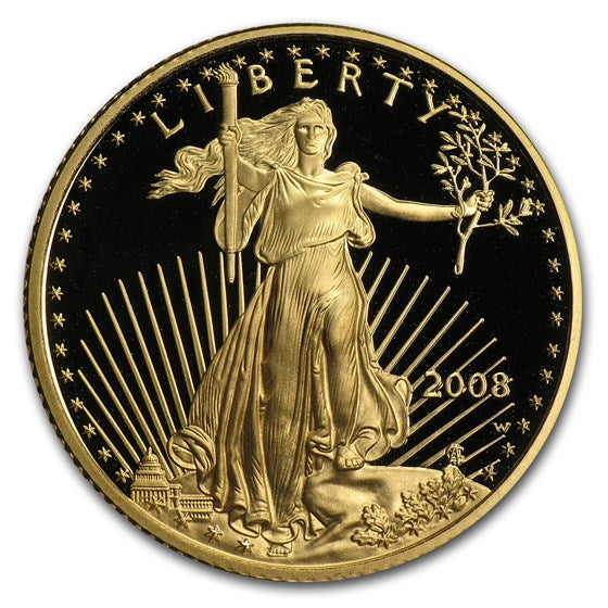 2008-W 1/4 oz Proof American Gold Eagle (w/Box & COA)